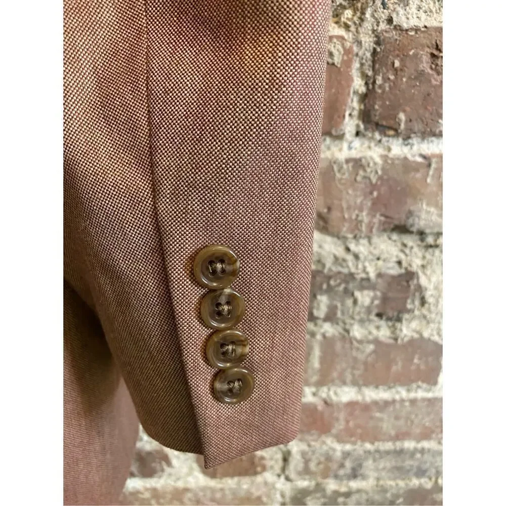 BILL BLASS Essentials Poly/Rayon Sports Coat Suit Jacket Blazer Metallic Brown/B